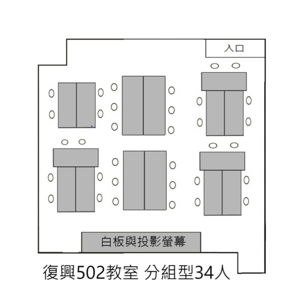 台北忠孝復興站場地租借-復興教室租借-502教室-分組型